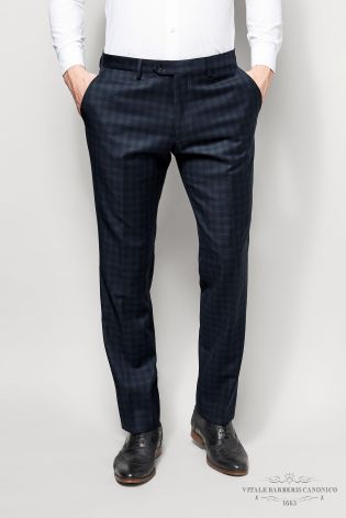 Navy Signature Check Tailored Fit Jacket